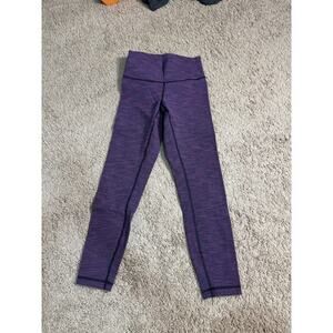 Lululemon Size 4 7/8 Length Purple Heathered Wonder Under Leggings